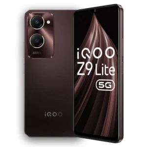 iQOO Z9 Lite 5G in Mocha Brown, equipped with 6GB RAM and 128GB storage, showcased for festival promotions