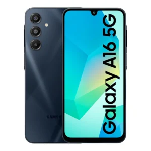 Black Samsung Galaxy A16 5G with 8GB RAM and 256GB storage, promoted with special festival offers