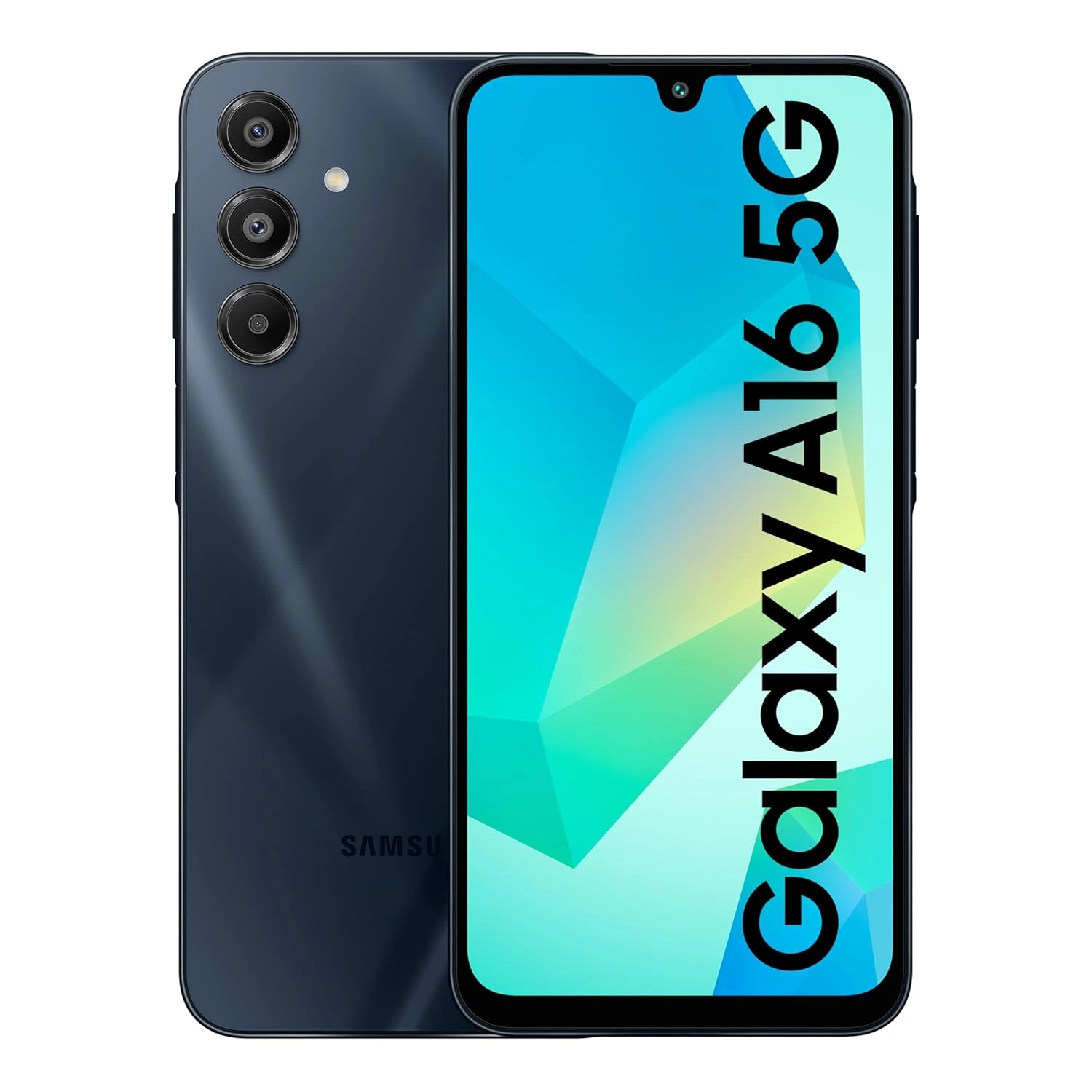 Black Samsung Galaxy A16 5G with 8GB RAM and 256GB storage, promoted with special festival offers